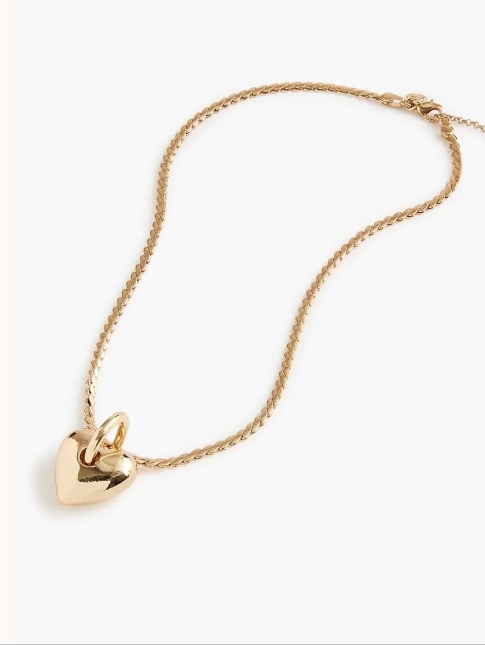 J. Crew Puffy gold heart pendant necklace
